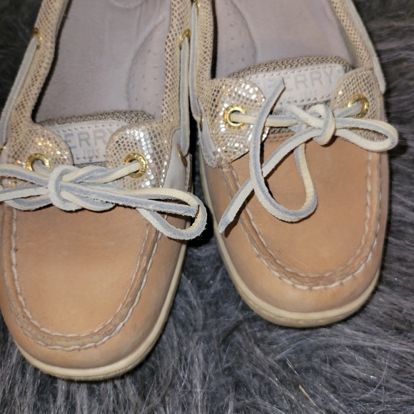 Sperry Gold Shimmer "Boat Shoe" Womens Size 8m - Picture 4 of 9